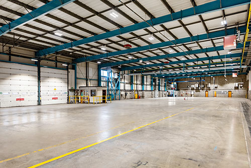 photo of inside of a warehouse